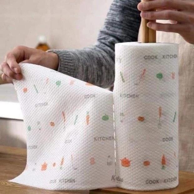 Giấy Lau Đa Năng Lau Bếp Giấy Lau Bếp,Cuộn Tờ Dai Giặt Tái Sử Dụng Họa Tiết Đẹp Tiện Dụng