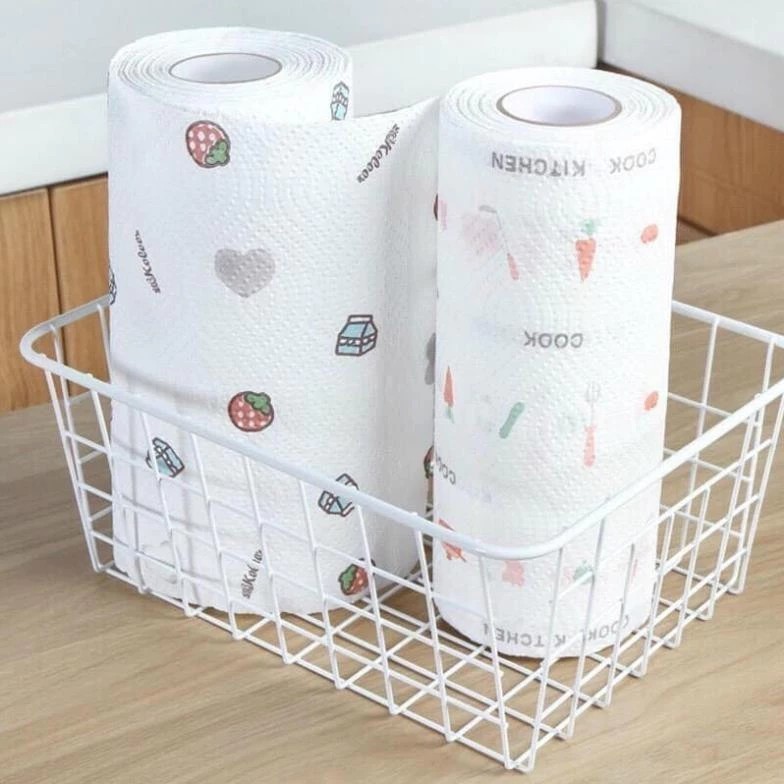 Giấy Lau Đa Năng Lau Bếp Giấy Lau Bếp,Cuộn Tờ Dai Giặt Tái Sử Dụng Họa Tiết Đẹp Tiện Dụng