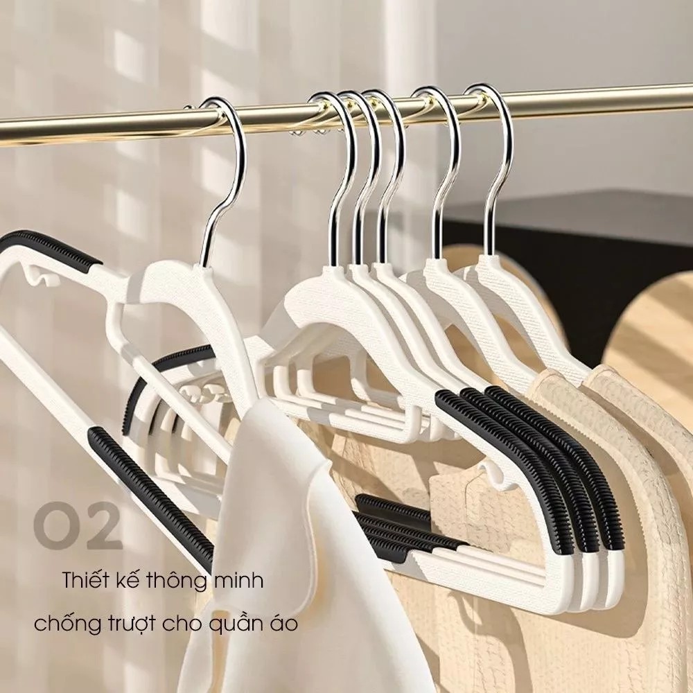 Combo 20 Móc Quần Áo Choice LS1-1282-102 Nhựa Cao Cấp, Chống Trượt Thông Minh, Xoay 360 Độ Đa Năng
