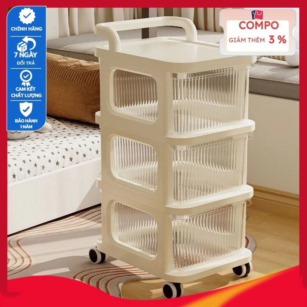 [SALE MẠNH] Kệ Để Đồ Đa Năng 3 4 5 Tầng Có Bánh Xe - Giá Đựng Đồ Chống Bụi, Giá Đựng Đồ Spa, Văn Phòng, Bỉm Sữa