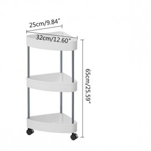 3-4 tier triangle corner shelf with wheels