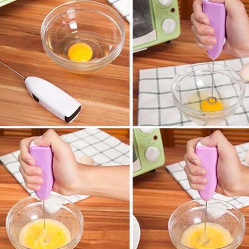 Máy đánh trứng Mini cầm tay, khuấy pha Cafe, tạo bọt mới nhất sử dụng pin tiện lợi du lịch dã ngoại