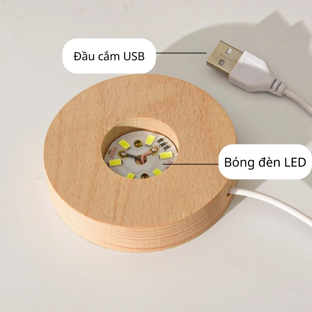 3D crystal ball night light, bedroom decoration light, desk DN04