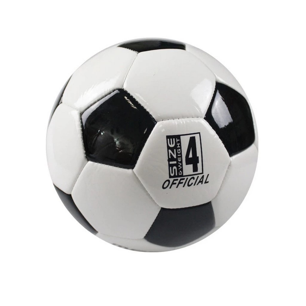 3-layer Leather Soccer Ball, Black and white leather soccer ball for mini artificial turf fields