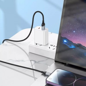 Hoco 2.4a fast charging cable for 5 6...12 13 14 High quality 2-layer braided cable with USB port