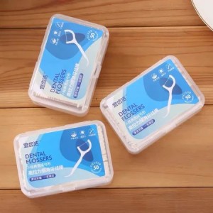 Box of 50 Dental Flossers Convenient for Cleaning Teeth