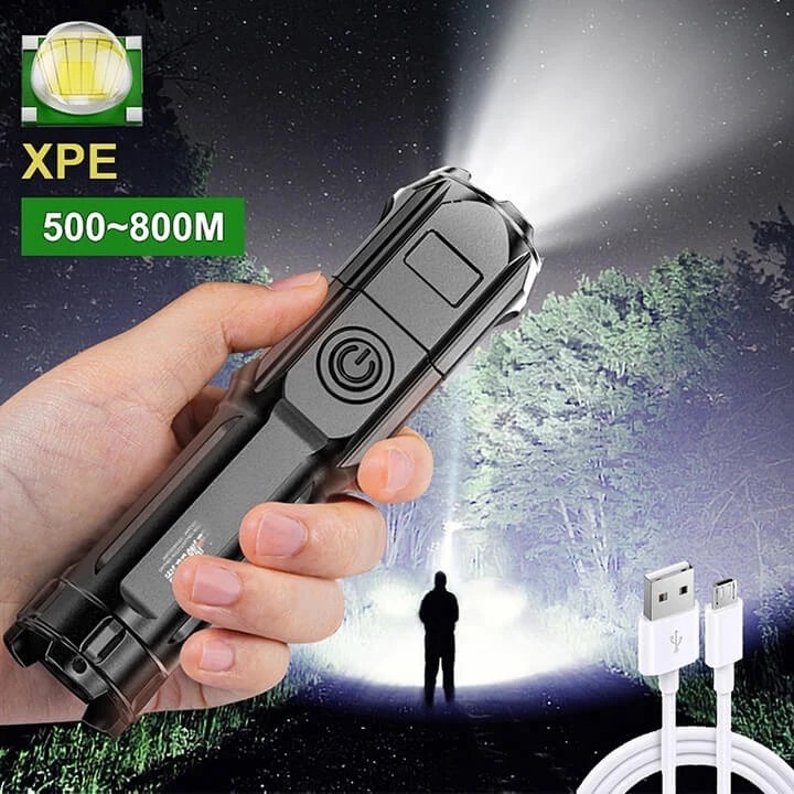 Đèn pin Led mini cầm tay siêu sáng có Zoom xa gần, chiếu xa 300m pin trâu, chống nước IP65, đèn pin sạc cầm tay