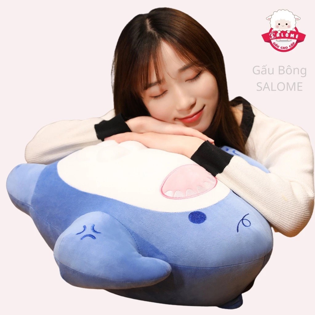 Gấu Bông Con Cá Mập Xanh Cơ Bắp Có Múi Bụng Cute To Khổng Lồ SALOME TP HCM, Quà Tặng Cao Cấp