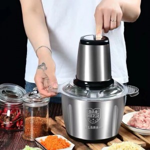 304 stainless steel meat grinder with 4 multi-function blades, 2500w capacity, mini handheld bear grinder