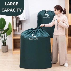 Super large capacity drawstring cloth bag Used to store clothes, blankets, toys and household items with classification and dustproof functions