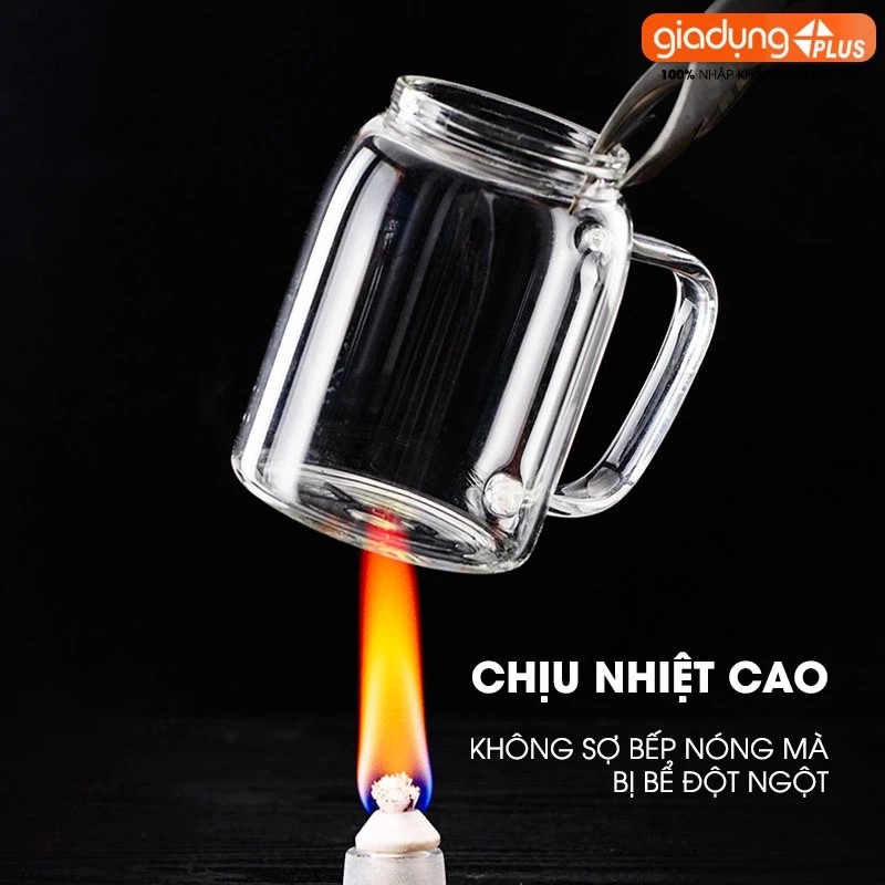 Hủ đựng gia vị muỗng liền nắp thông minh có nắp đậy kín thuỷ tinh borosilicate 380ml, có tay cầm chắc chắn PHALEDO