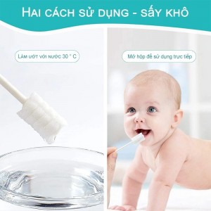 30Pcs Disposable Medical Cotton Swabs Oral Hygiene Swabs Toothbrush For Babies
