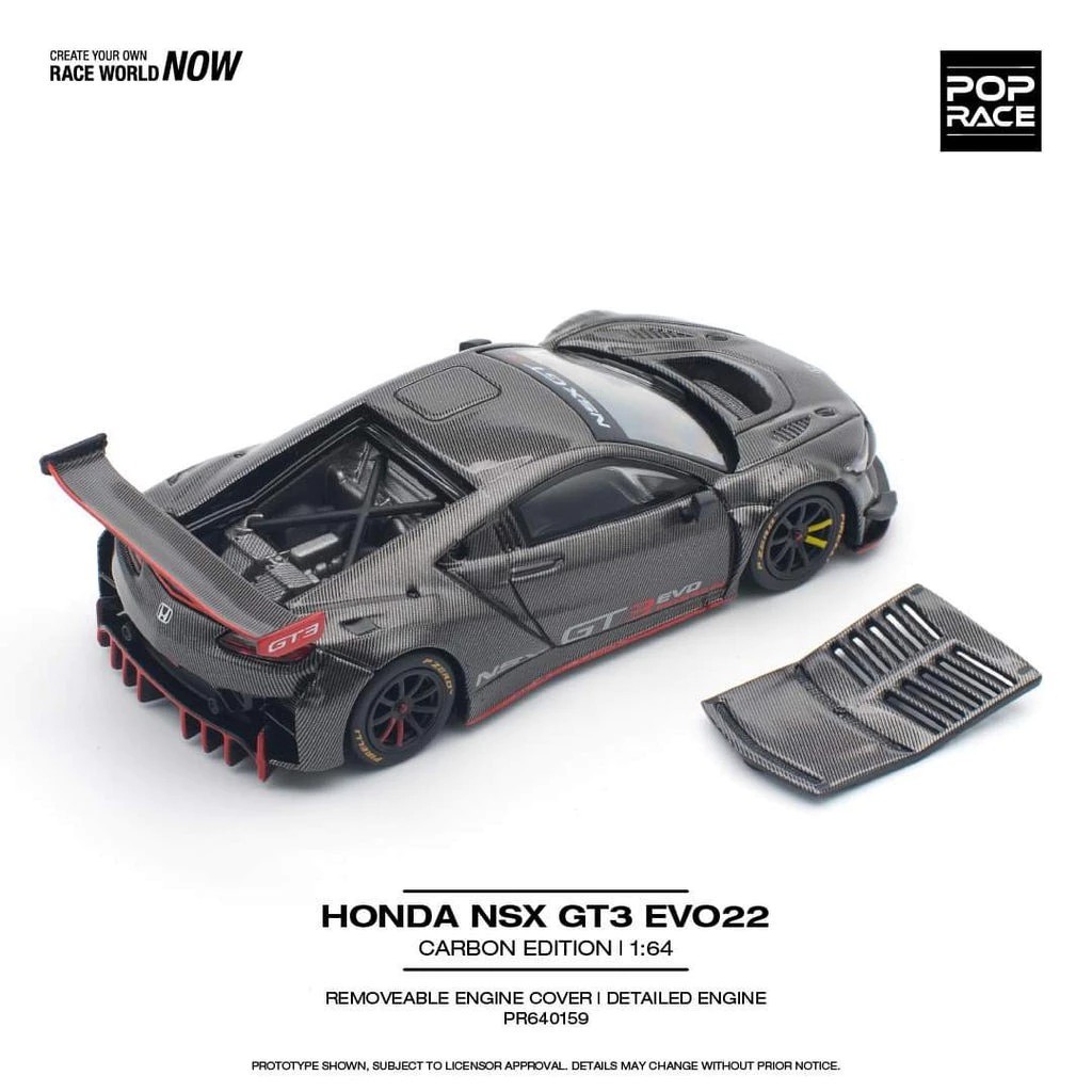 Mô hình xe Honda NSX GT3 EVO 22 full carbon 1:64 Poprace PR640159