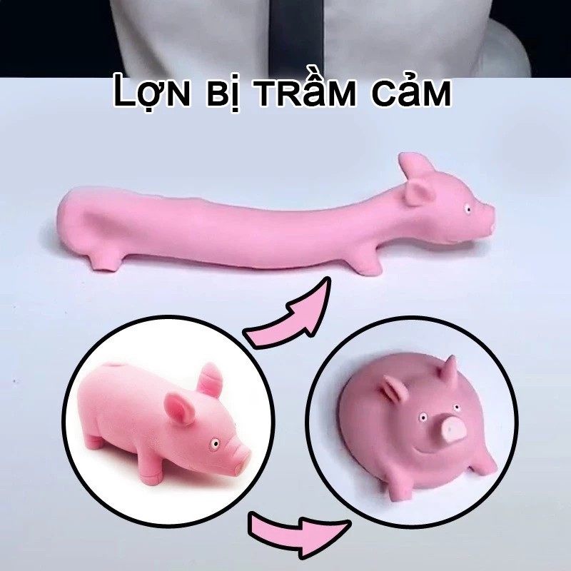 Pink Pig Shaped Elastic Squeeze Toy Stress Relief Elastic Pink Pig Squeeze Toy
