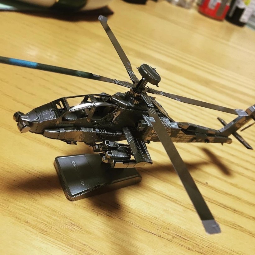 3D Metal Model Assembled AH-64 Apache Attack Helicopter US Army [Unassembled]