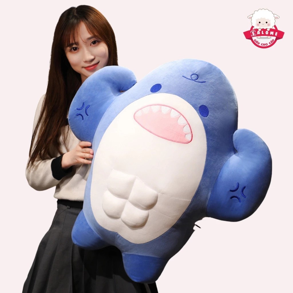 Gấu Bông Con Cá Mập Xanh Cơ Bắp Có Múi Bụng Cute To Khổng Lồ SALOME TP HCM, Quà Tặng Cao Cấp