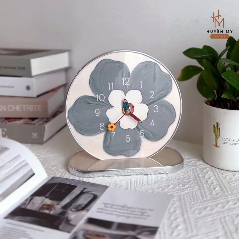 Cute Small Doomi Desk Clock Painting, Decor for Study Corner, Work Corner, Unique Gift Huyen My Decor