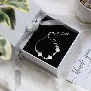 𝐋𝐮𝐜𝐤𝐲 𝐟𝐥𝐨𝐫𝐚𝐥𝐬 MATERA S925 silver bracelet for women, 3 lucky silver flowers, handcrafted mother-of-pearl inlay