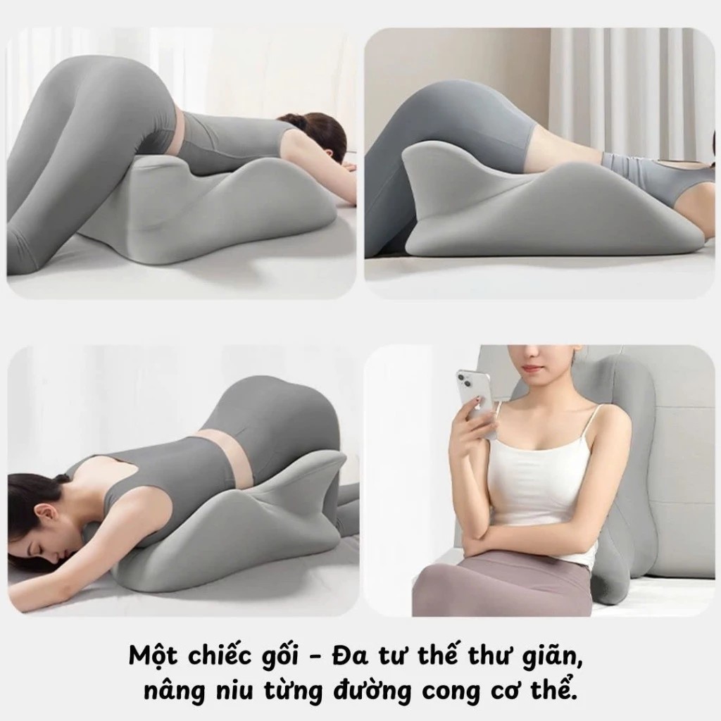 Ergonomic pillow for lying on your stomach while playing games, relaxing, supporting your body and reducing back and neck pain