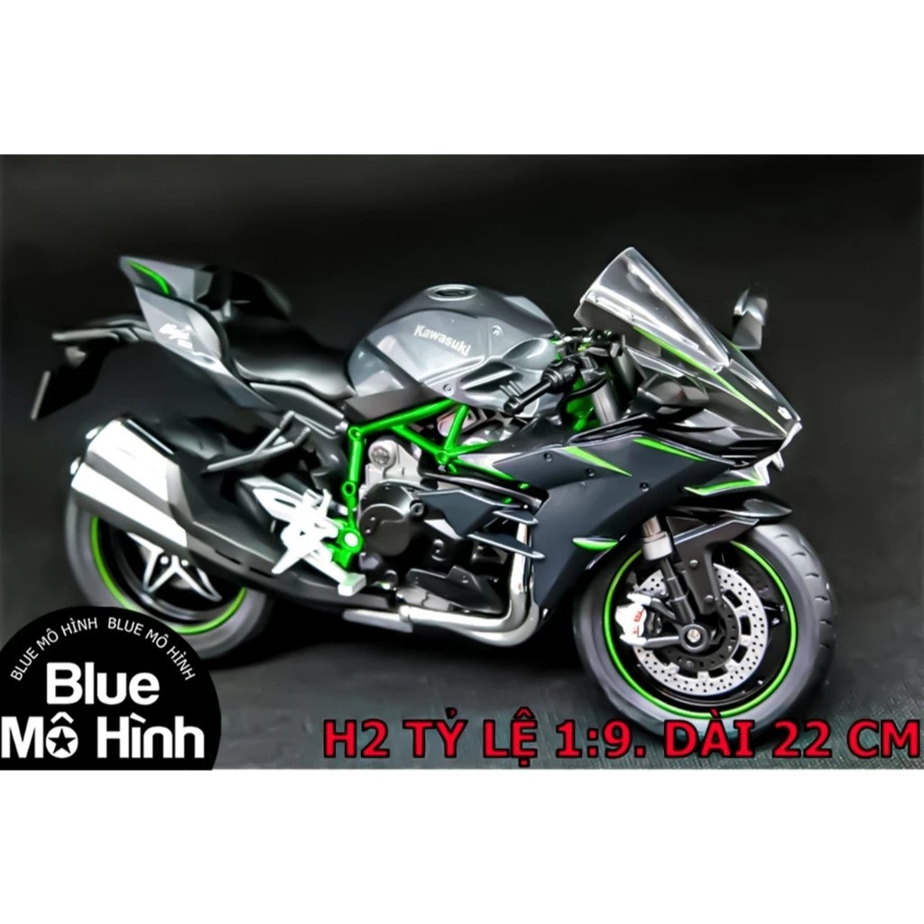 Xe mô hình mô tô Kawasaki Ninja H2R H2 phiên bản sáng đèn 1:9 và 1:6