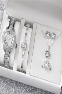 Fashion Stainless Steel Watch Strap with Rhinestones for Women