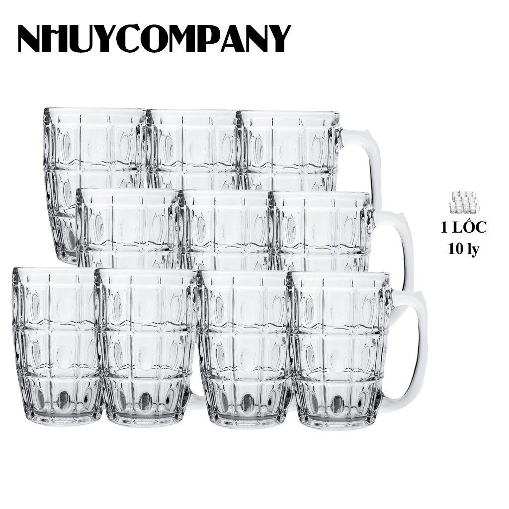 Combo of 10 high-quality transparent mica plastic cups, used for drinking iced tea, beer, safe and convenient | NHUYCOMPANY